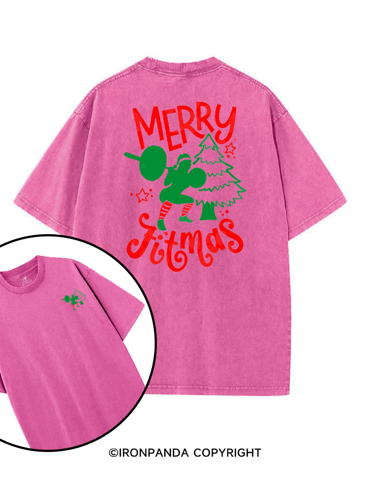 MERRY FITMAS FUNNY STRONG CHRISTMAS printed Gym Shirt