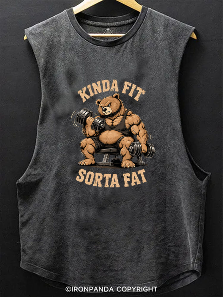 Kinda Fit Sorta Fat Power Bear Scoop Bottom Cotton Tank