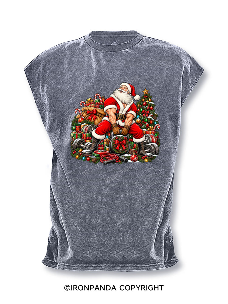 Muscular Santa Kettlebell Cut Off Tank
