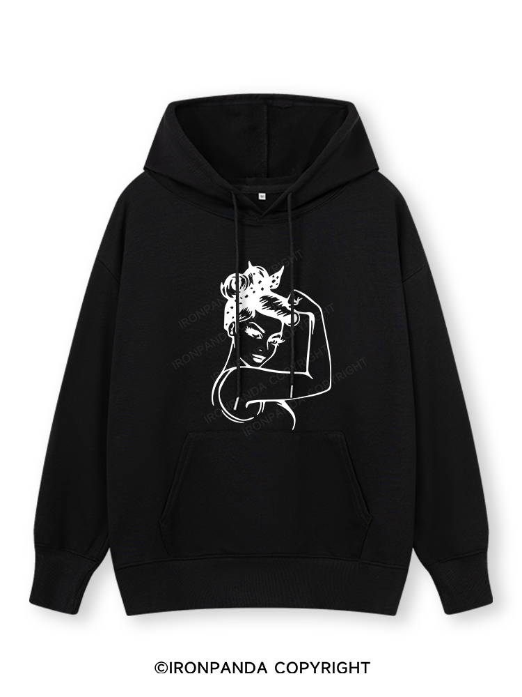 Power Woman With Muscles Classic Gym Hoodie