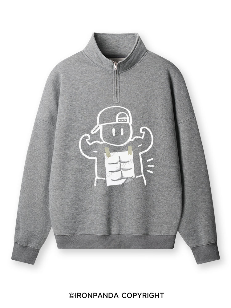Look at my abs! Quarter-Zip Fleece Sweatshirt