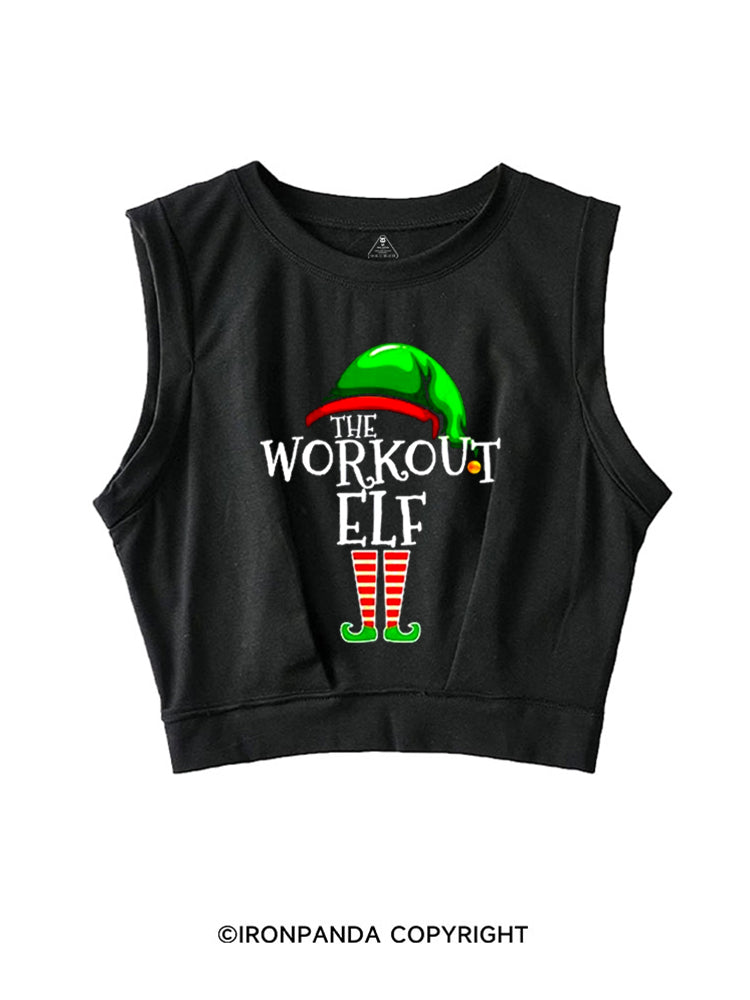 THE WORKOUT ELF SLEEVELESS CROP TOPS