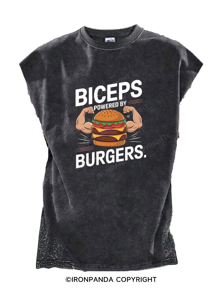 Biceps Powered By Burgers Cut Off Tank