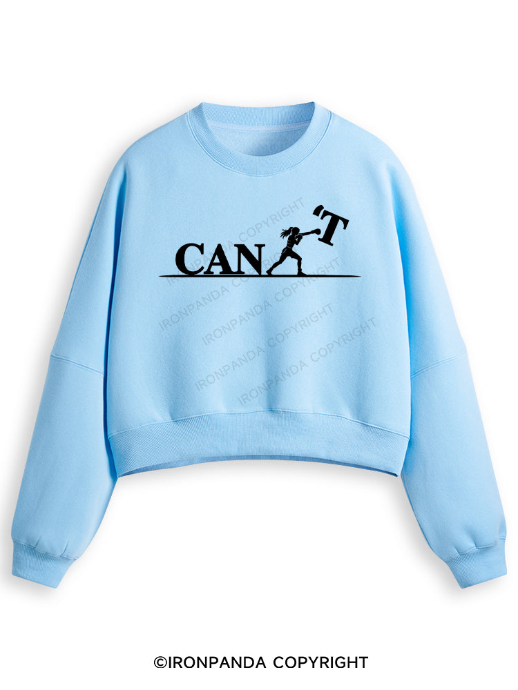 NOW I CAN Fleece Crop Sweatshirt