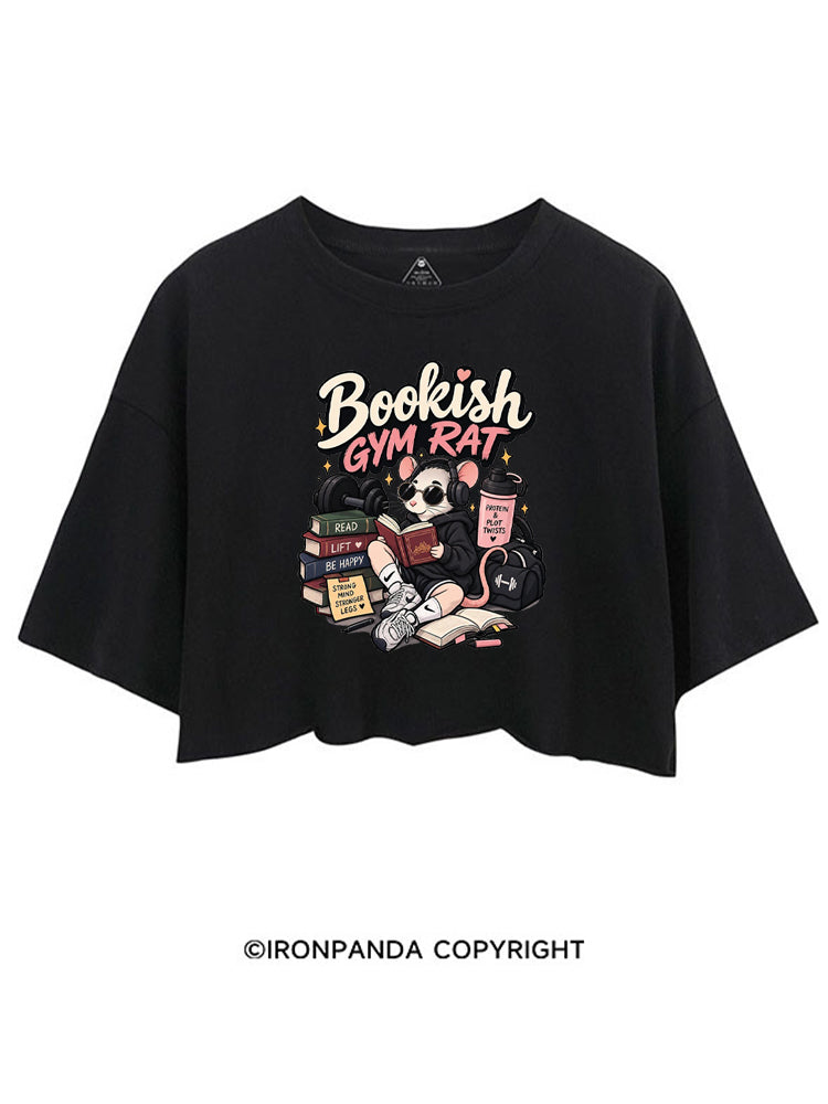 BOOKISH GYM RAT CROP TOPS