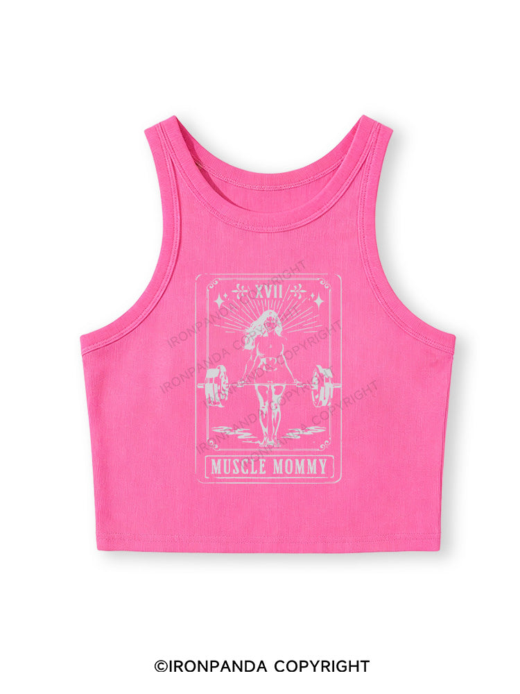 TAROT CARD MUSCLE MOMMY Fitted Crop Tank Top