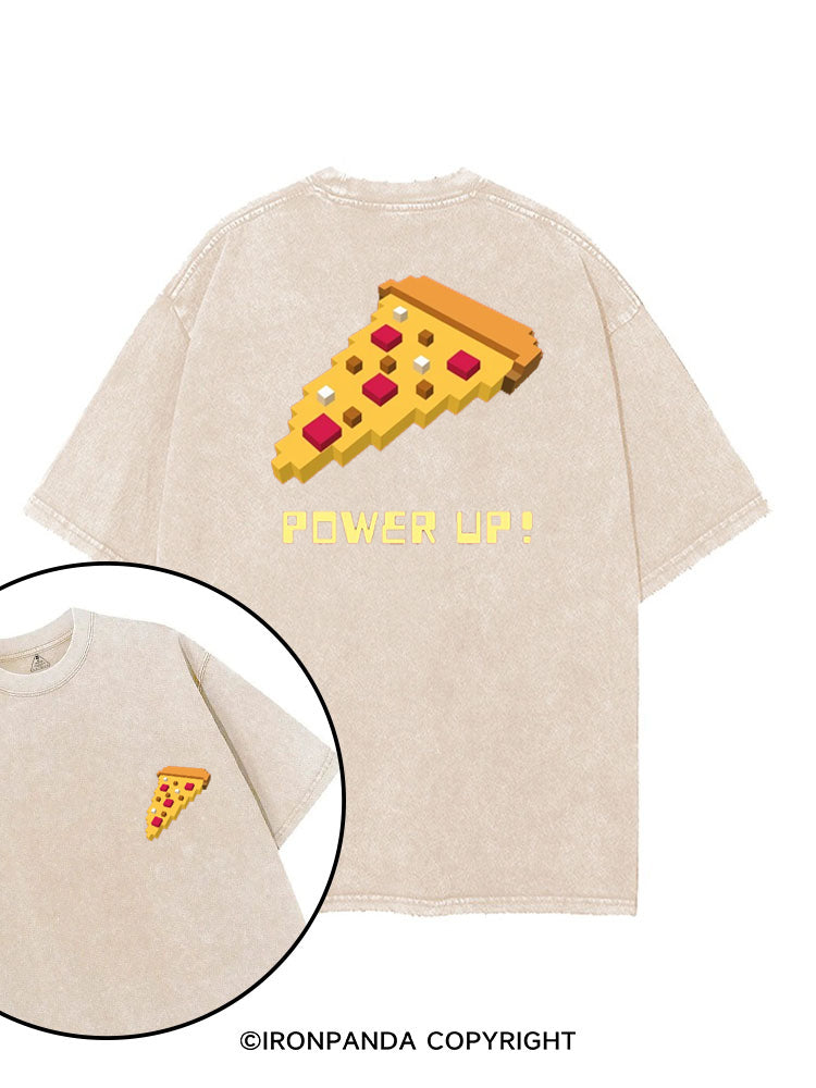 POWER UP! CHEAT DAY PIZZA printed Gym Shirt