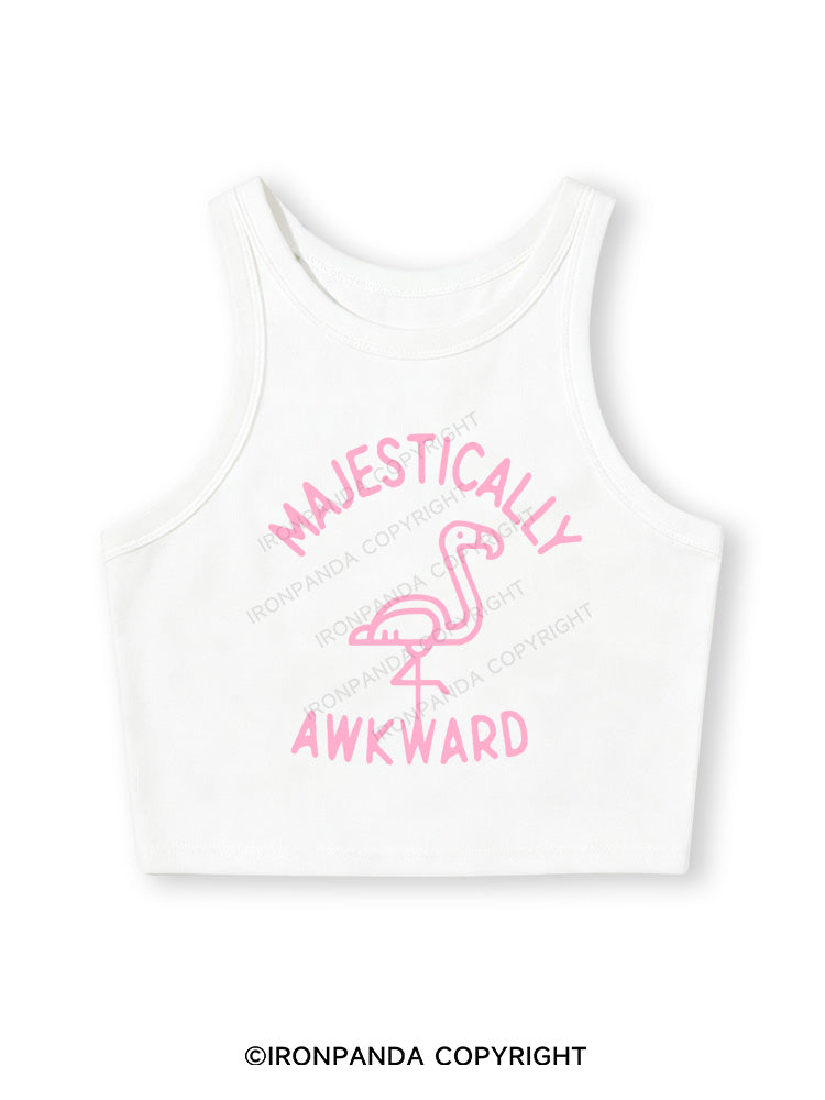MAJESTICALLY AWKWARD Fitted Crop Tank Top