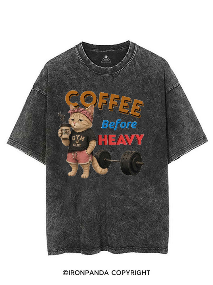 COFFEE BEFORE HEAVY GYM CLUB VINTAGE GYM SHIRT