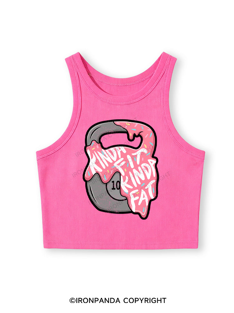 kinda fit sorta fat donut Fitted Crop Tank Top