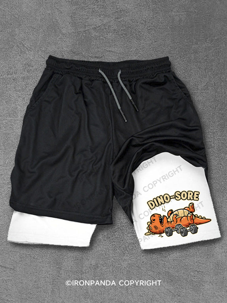 Dino-Sore Lifter Workout Performance Training Shorts