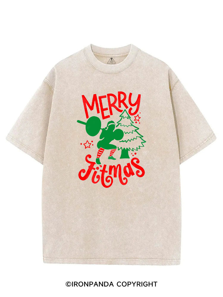 MERRY FITMAS FUNNY STRONG CHRISTMAS VINTAGE GYM SHIRT