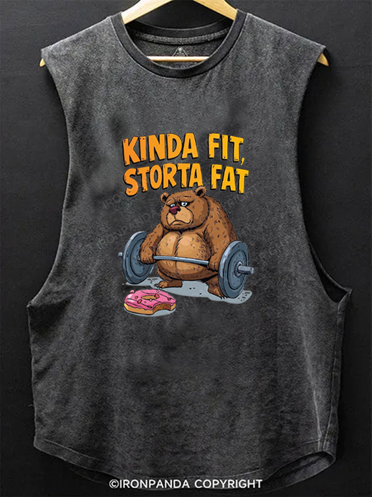 Kinda Fit Sorta Fat Bear Lifting Scoop Bottom Cotton Tank
