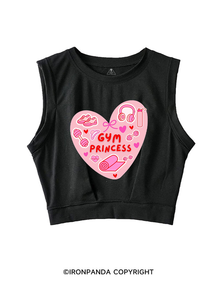 Pink Gym Princess SLEEVELESS CROP TOPS