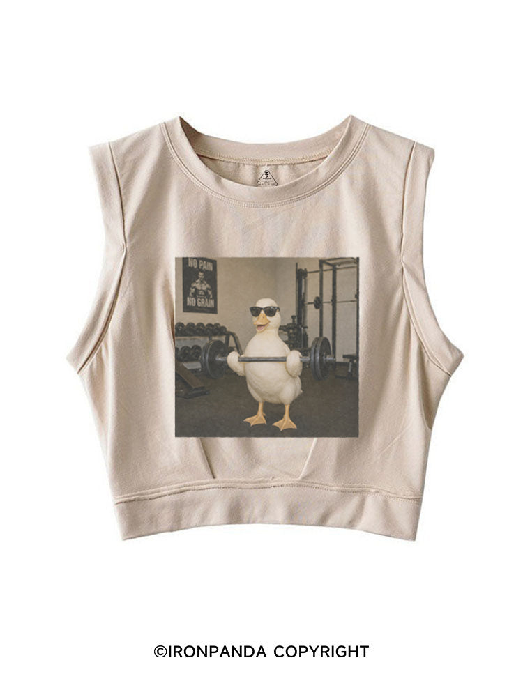 GYM BADDIE DUCK SLEEVELESS CROP TOPS