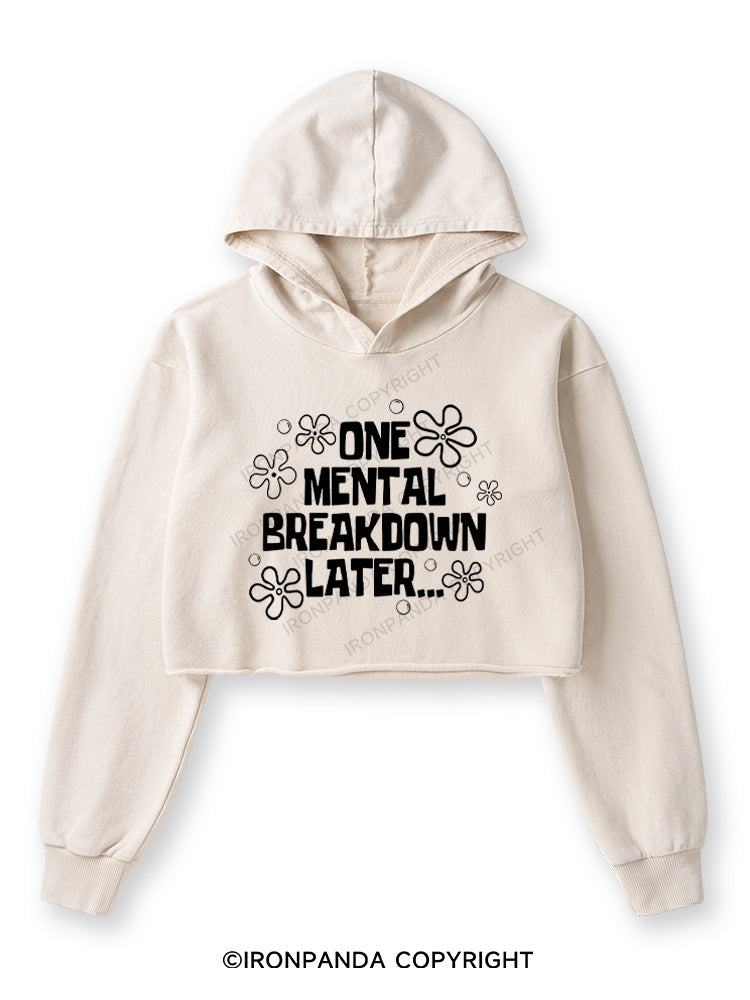 ONE MENTAL BREAKDOWN LATER Washed Crop Hoodie
