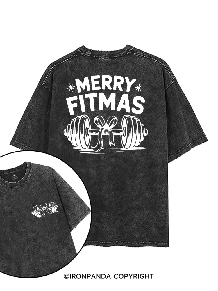 MERRY FITMAS CHRISTMAS STYLE printed Gym Shirt