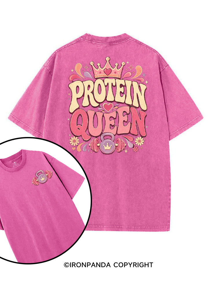 PROTEIN QUEEN FUNNY WORKOUT printed Gym Shirt