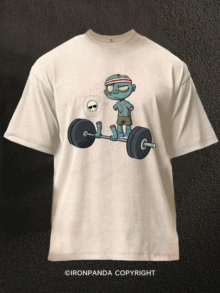 DEAD Lift Funny Zombie Washed Gym Shirt