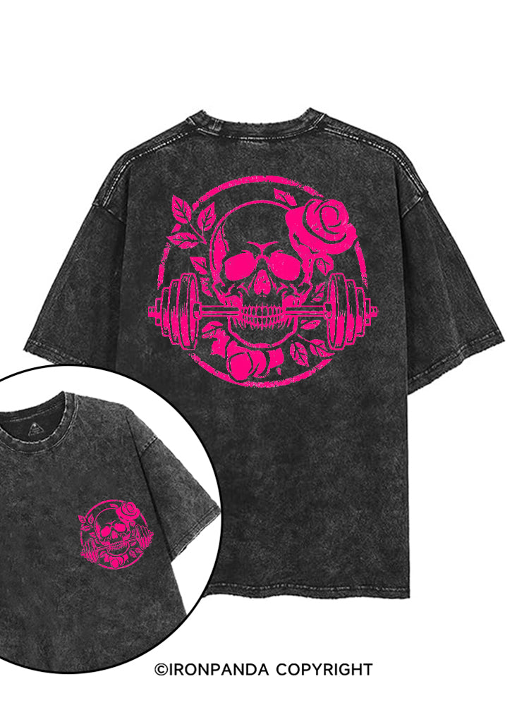 DEADLY BLOSSOM SKELETON printed Gym Shirt
