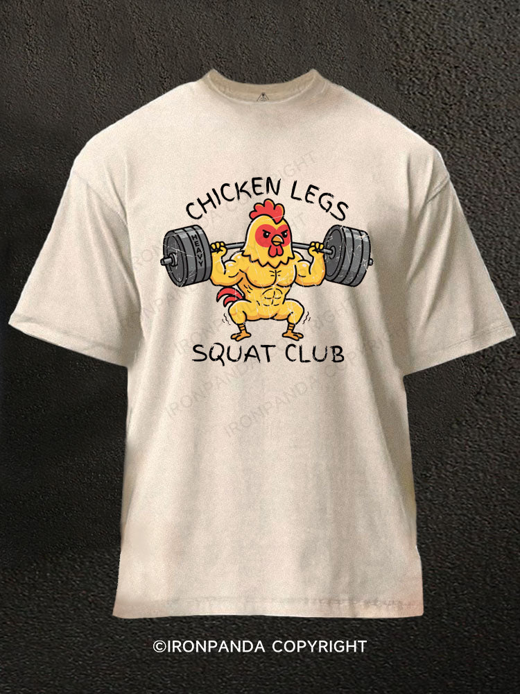 CHICKEN LEGS SQUAT CLUB Washed Gym Shirt
