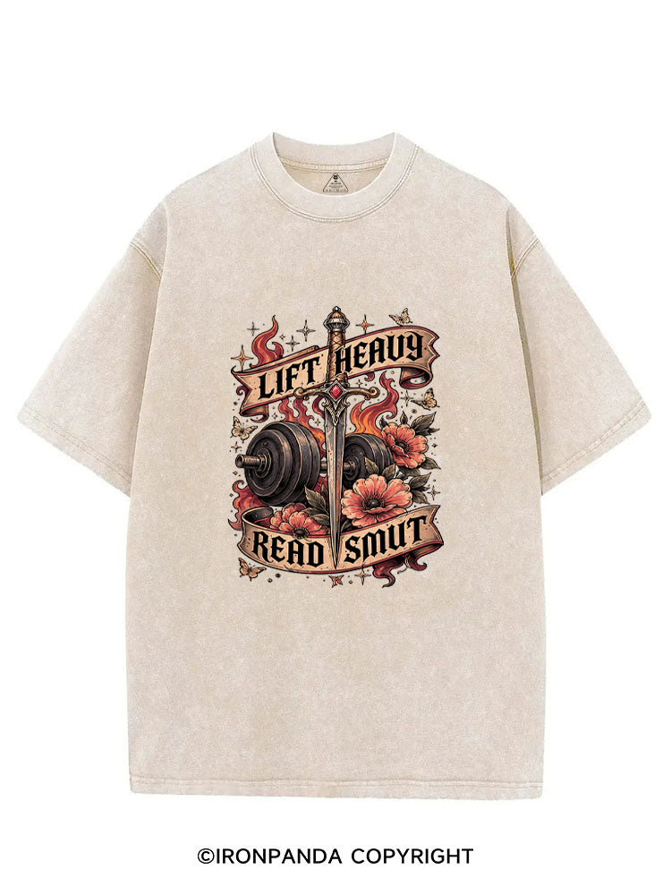 Lift Heavy Read Smut Bookish Fitness VINTAGE GYM SHIRT