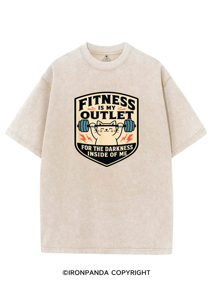 FITNESS IS MY OUTLET FOR THE DARKNESS INSIDE OF ME VINTAGE GYM SHIRT