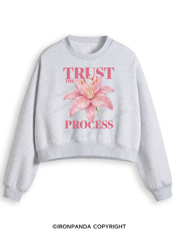 TRUST THE PROCESS Fleece Crop Sweatshirt