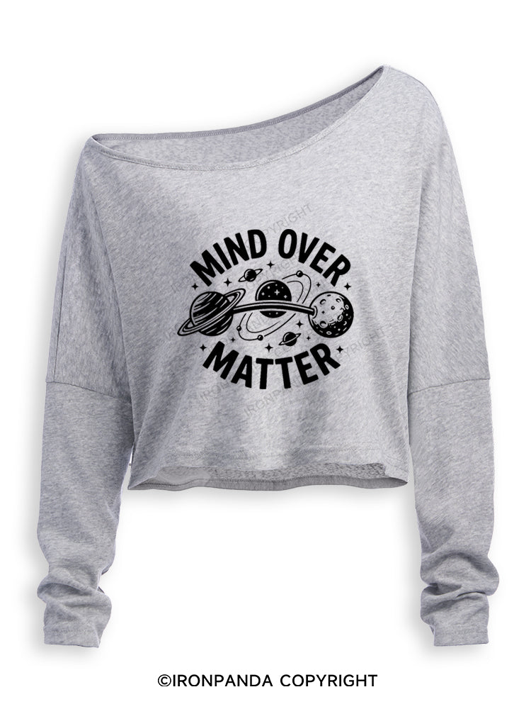 MIND OVER MATTER Off Shoulder Long Sleeve Crop Top