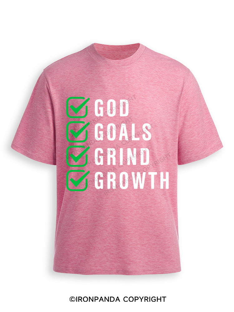 God Goals Grind Growth Ultra Soft Heather T-Shirt