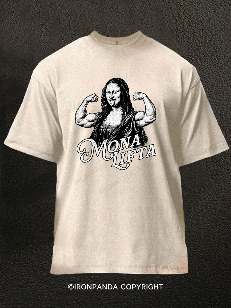 MONA LIFTA FUNNY Washed Gym Shirt