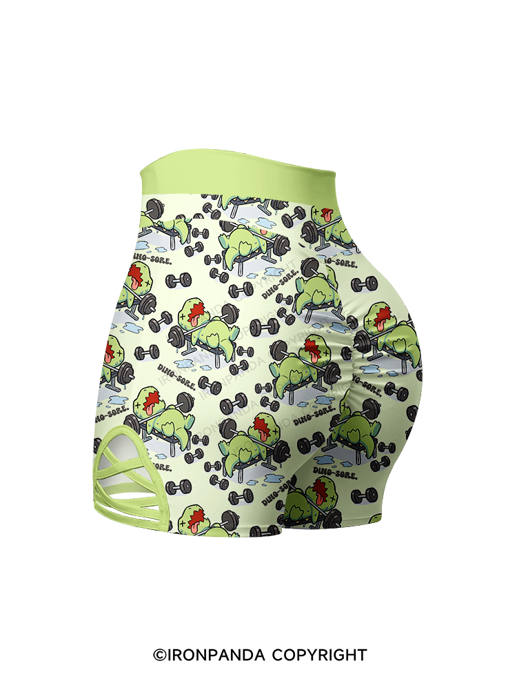 DINO-SORE Printed 2 Piece Yoga Shorts Set