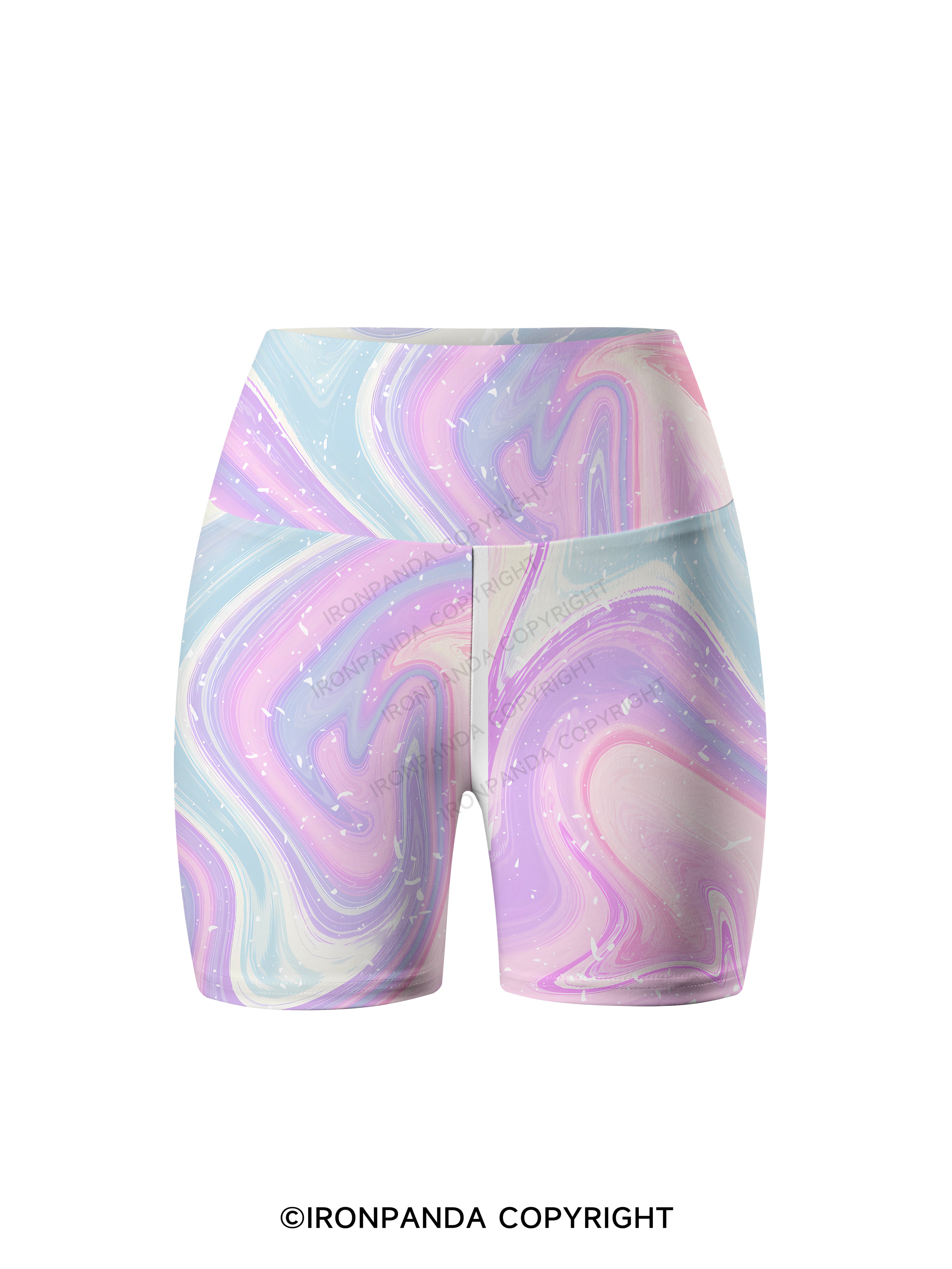 Speckled Pastel Swirl Printed Yoga Cycling Shorts