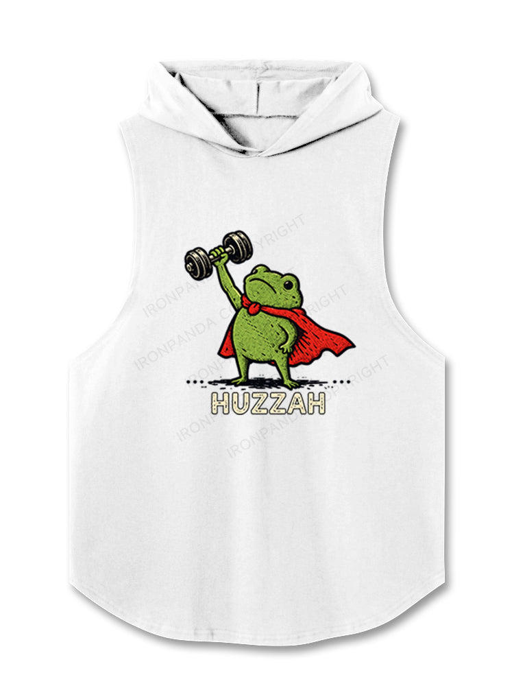 Huzzah Frog with Dumbbell Hooded Tank