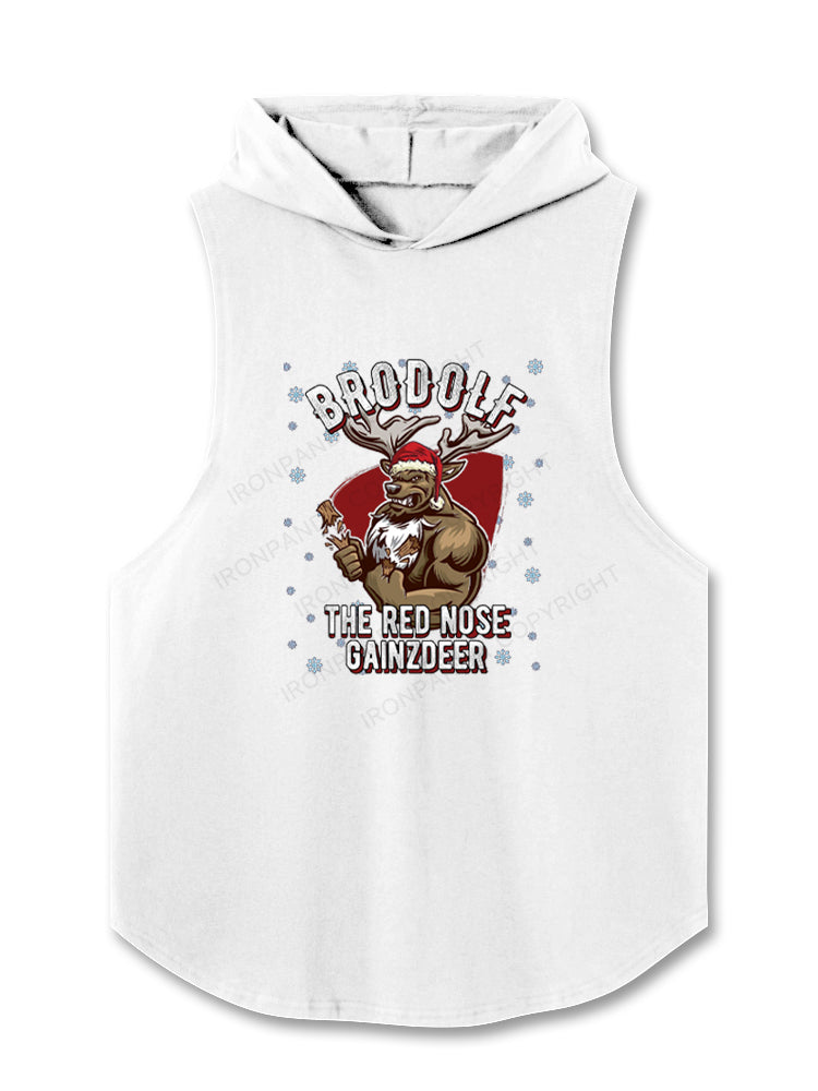 Brodolf red nose gainzdeer Hooded Tank