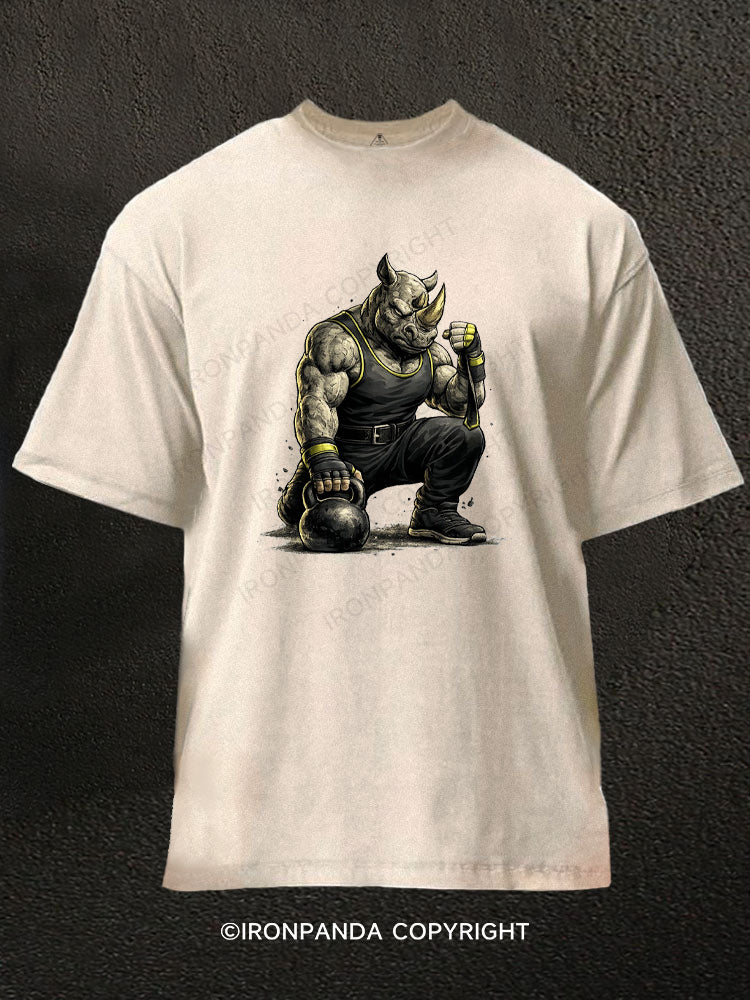 Rhino Beast Washed Gym Shirt