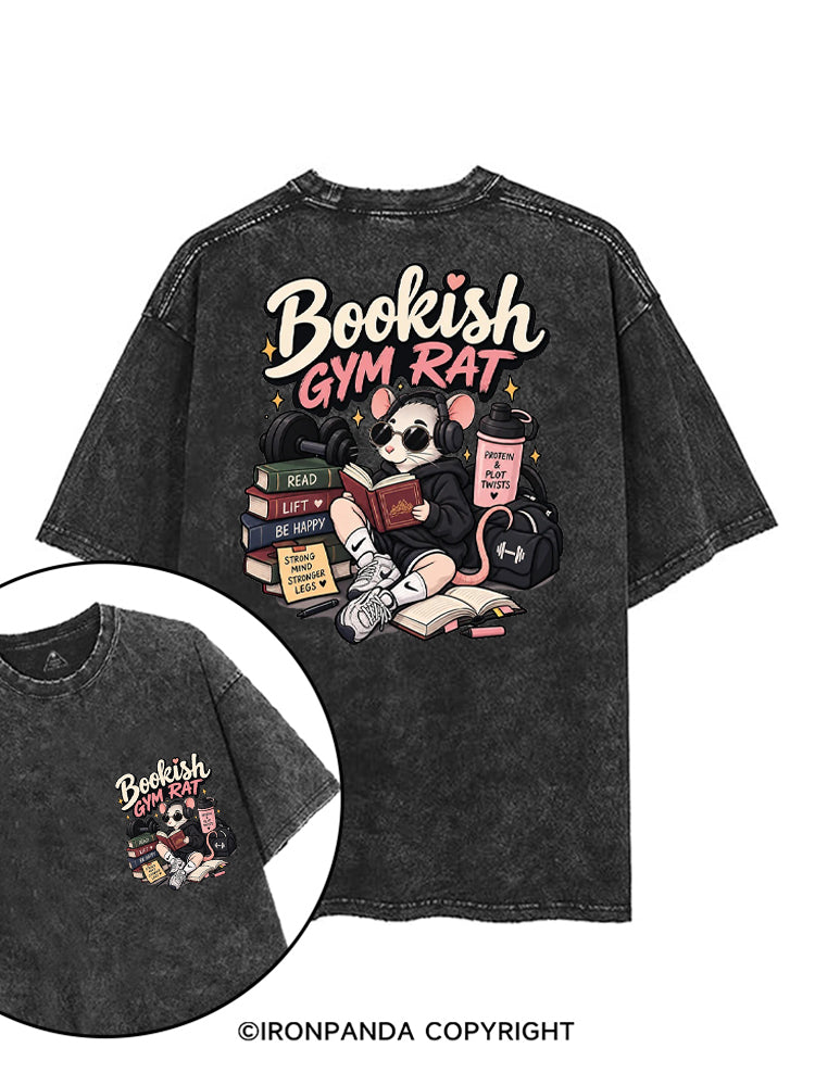 BOOKISH GYM RAT printed Gym Shirt