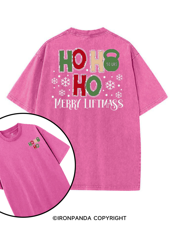HOHOHO MERRY LIFTMASS printed Gym Shirt