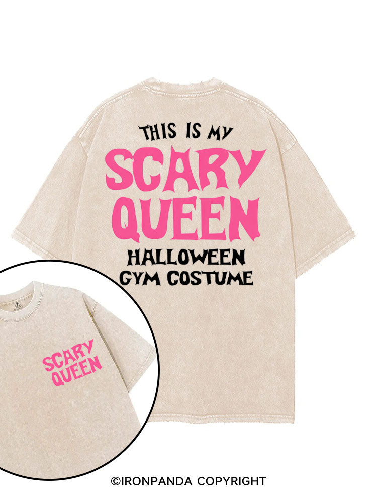 THIS IS MY SCARY QUEEN HALLOWEEN GYM COSTUME printed Gym Shirt