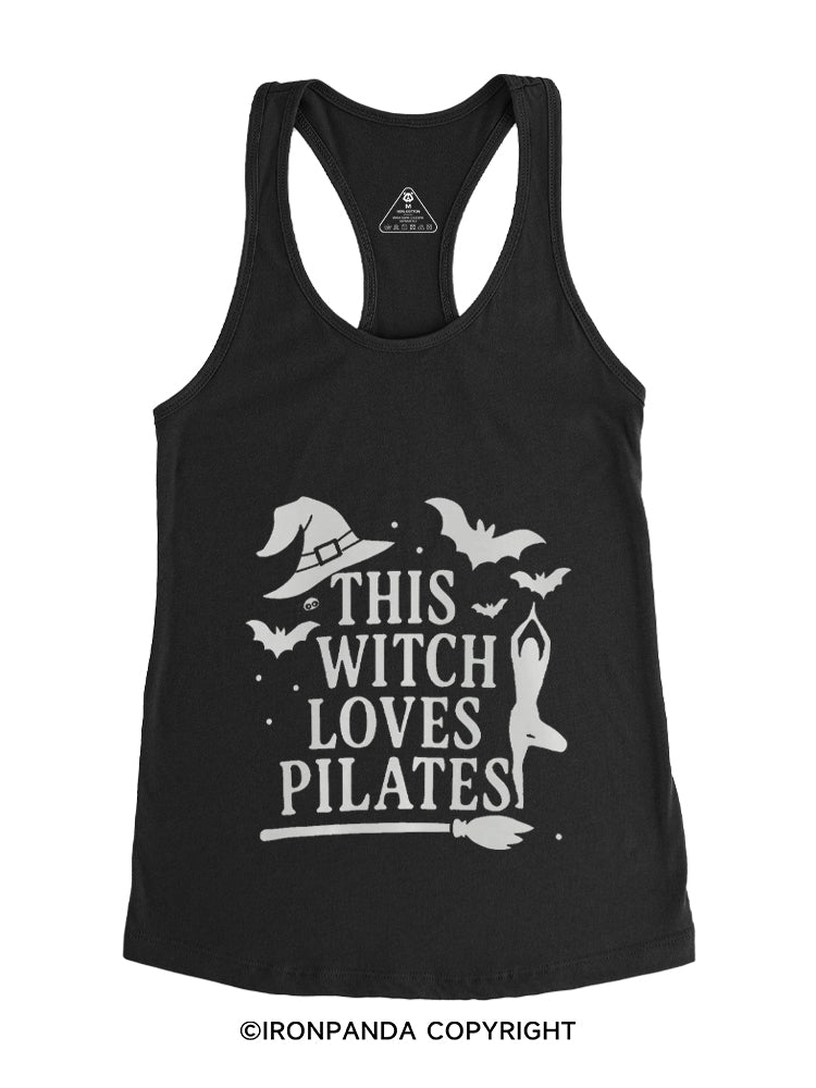 THIS WITCH LOVES PILATES Gym Racerback Tank
