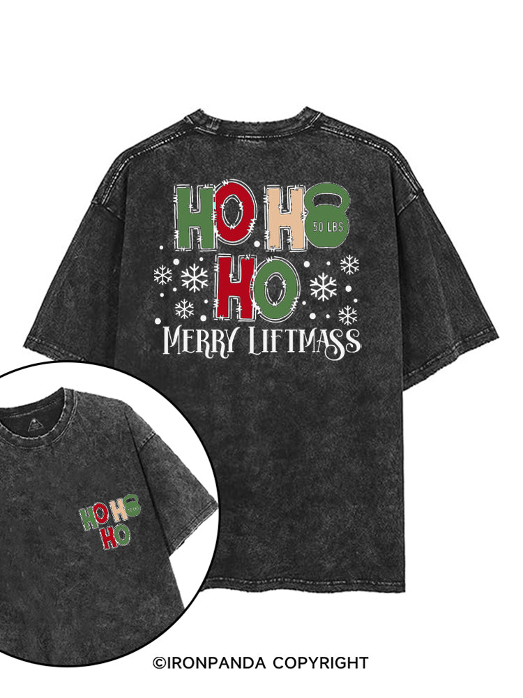 HOHOHO MERRY LIFTMASS printed Gym Shirt