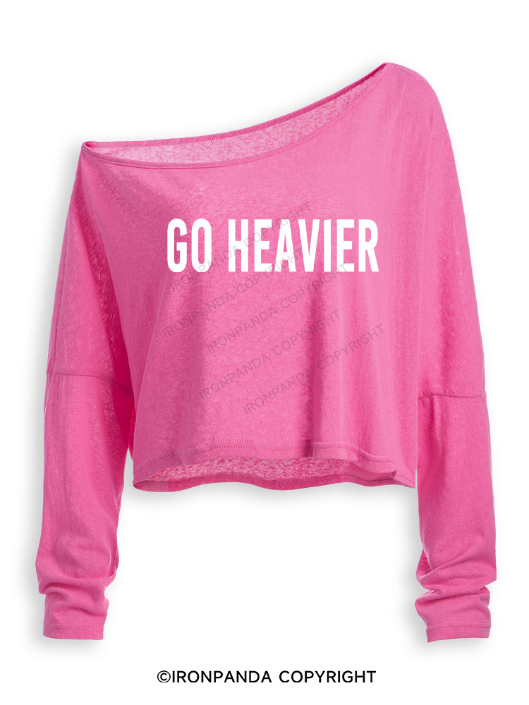 GO HEAVIER Off Shoulder Long Sleeve Crop Top