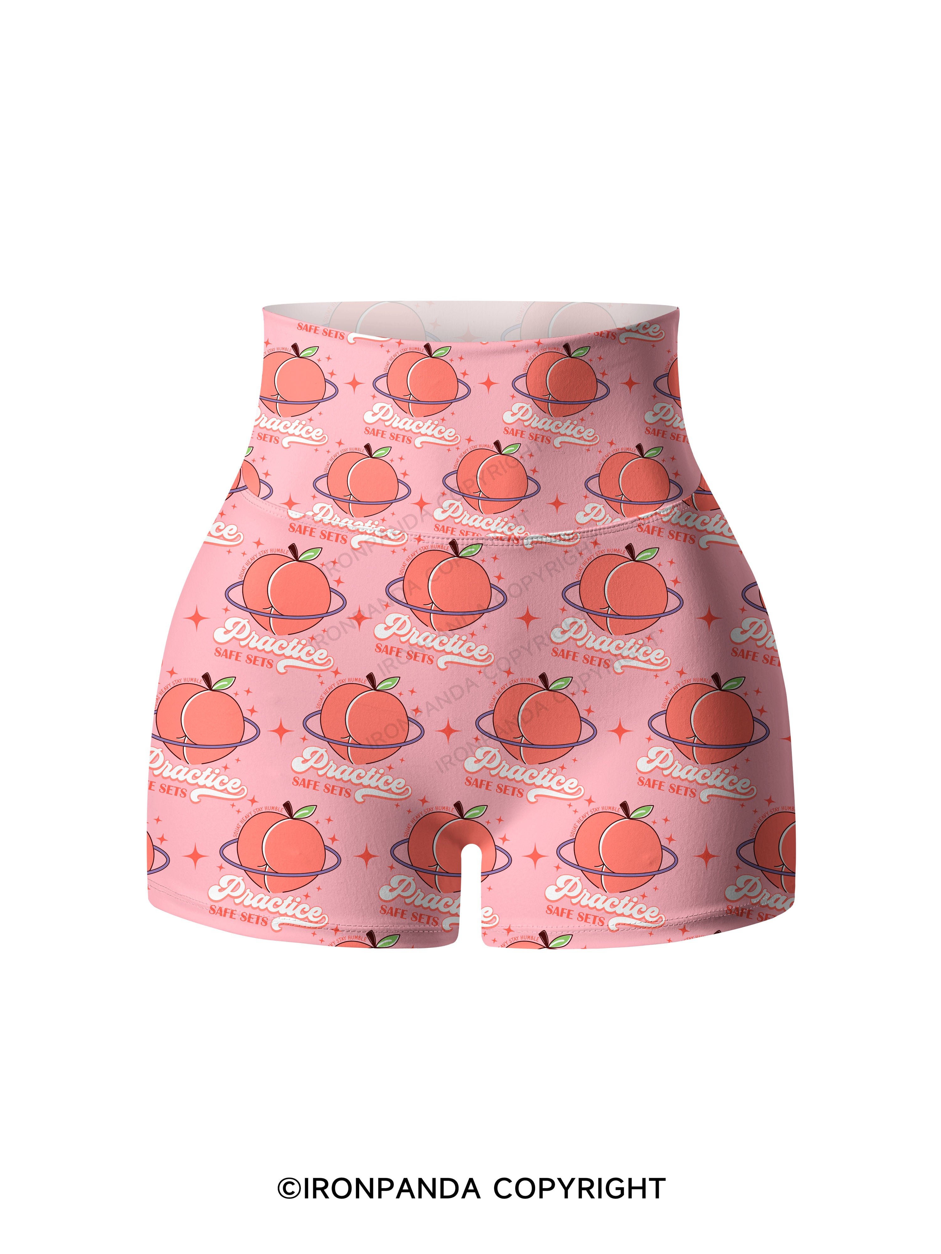 Practice Safe Sets Workout Printed Yoga Shorts