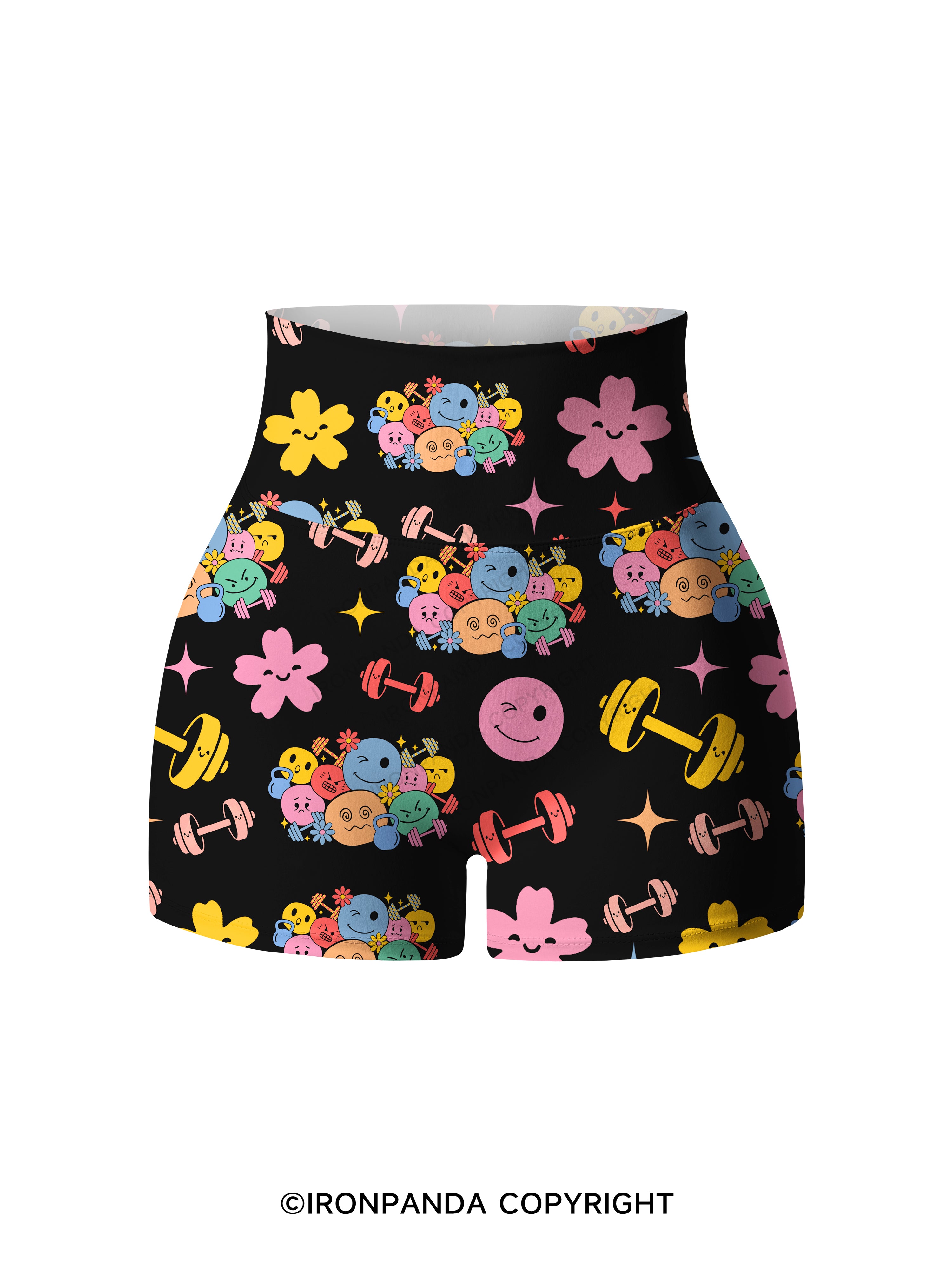 Groovy Mood Gym Printed Yoga Shorts
