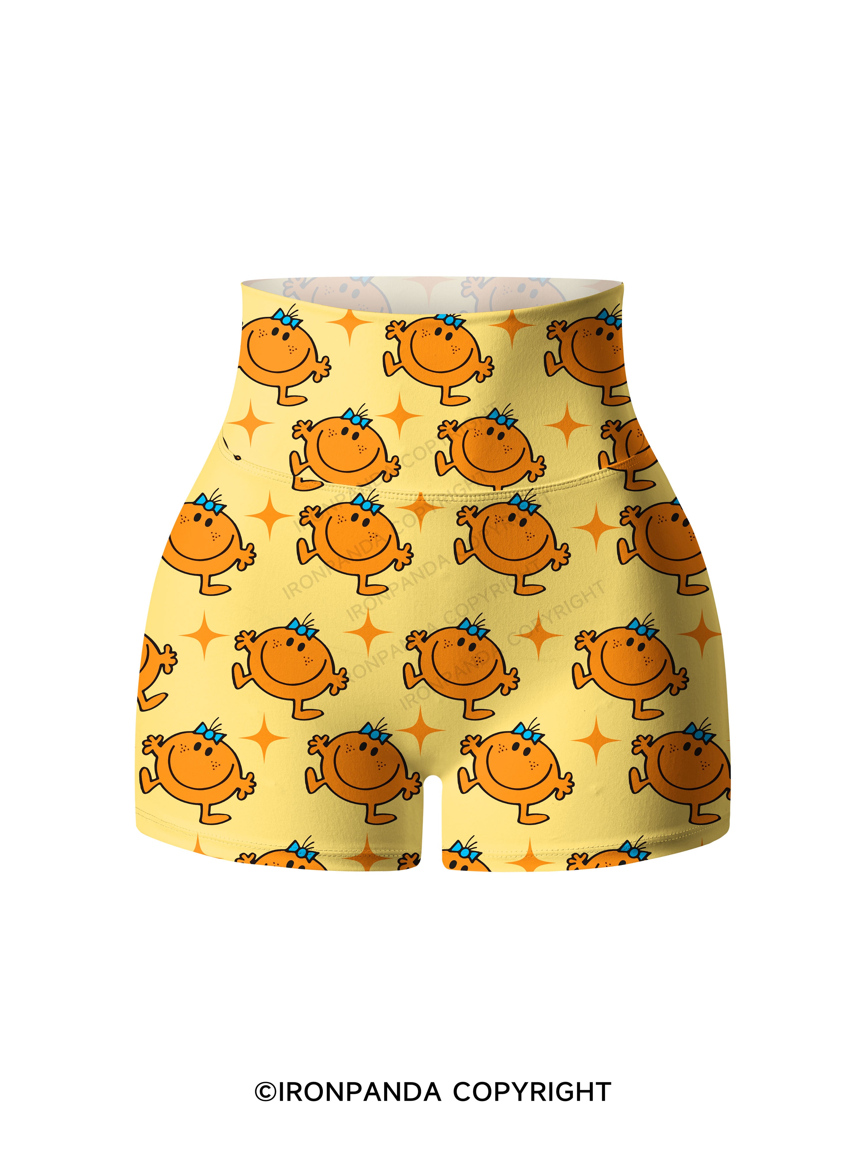 Little Miss Happy Workout Printed Yoga Shorts