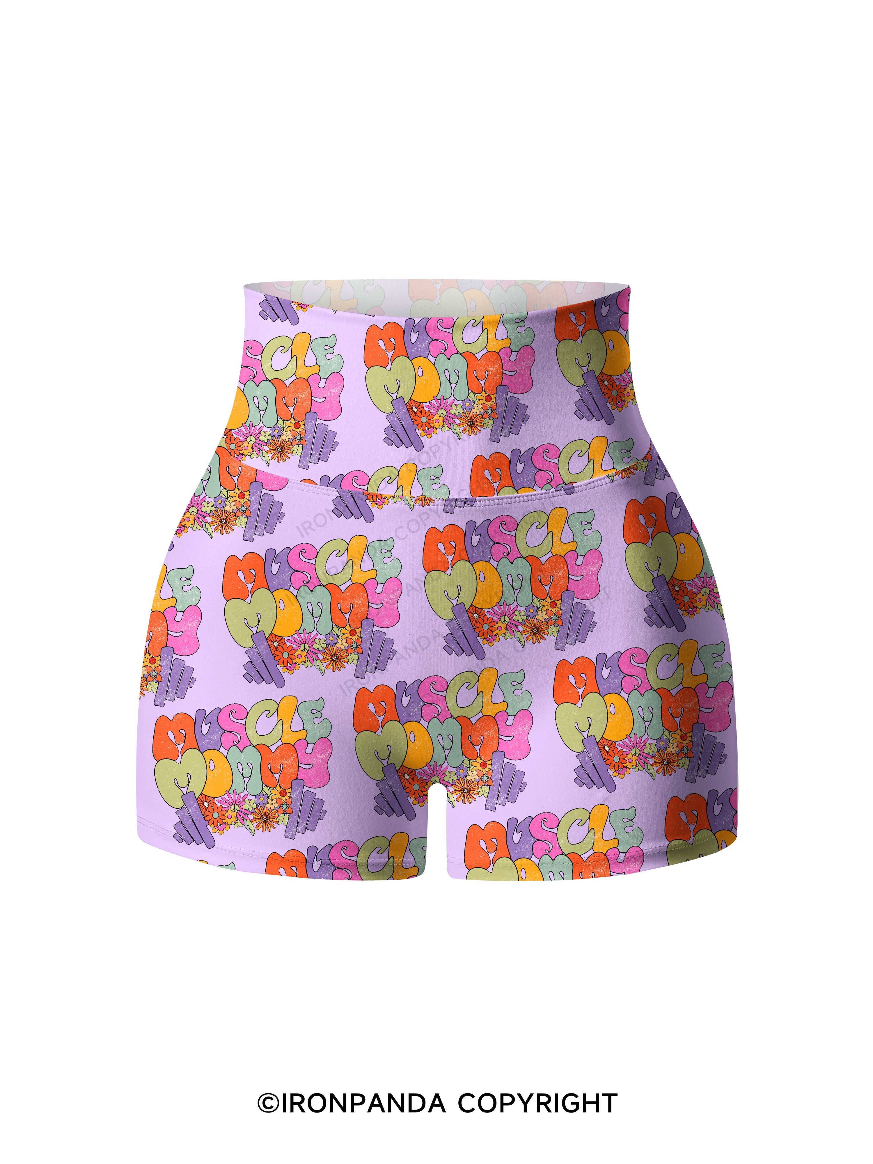 Muscle Mom Deadlift Printed Yoga Shorts