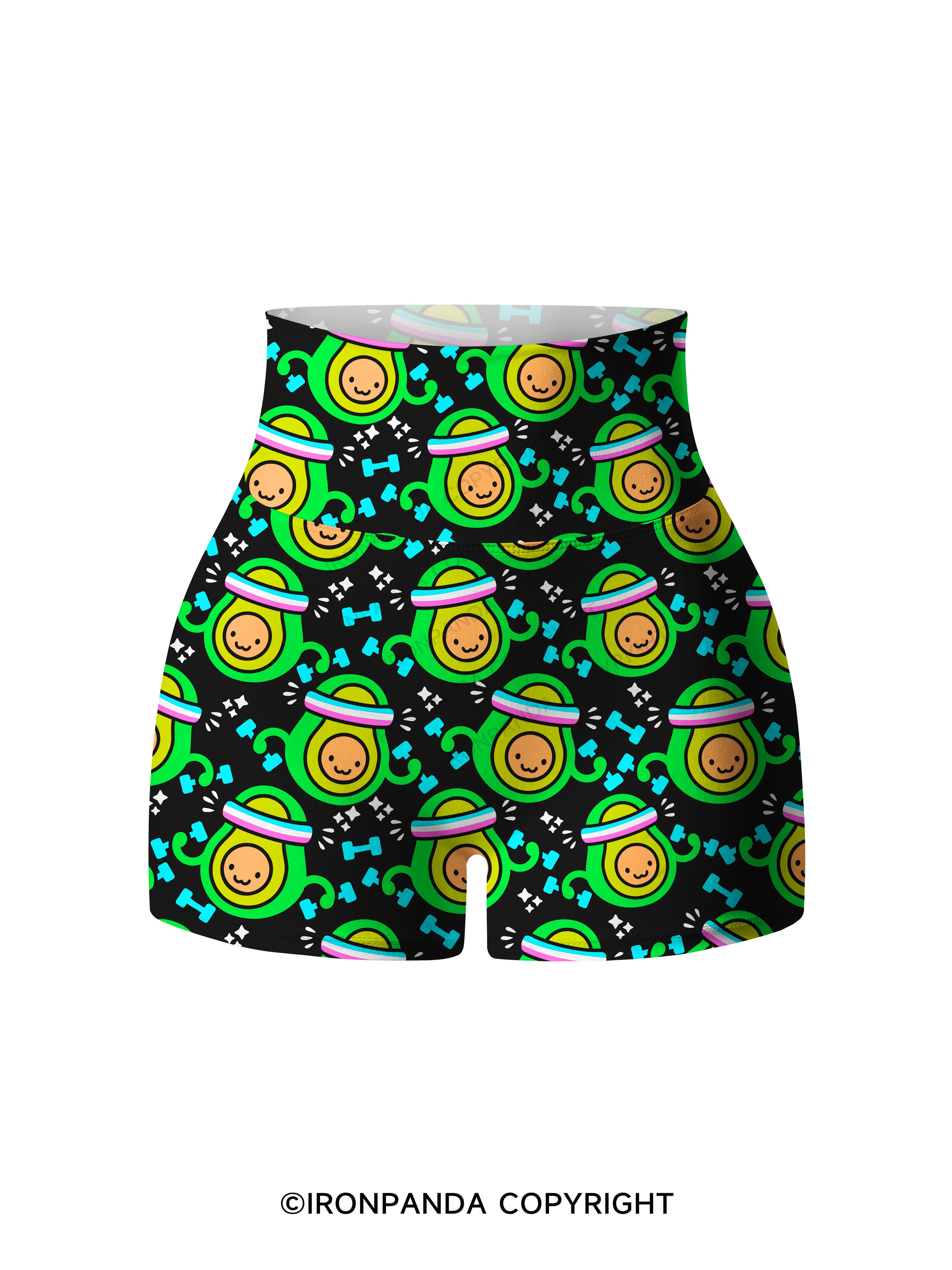 LIL BIT FIT LIL BIT FAT Printed Yoga Shorts