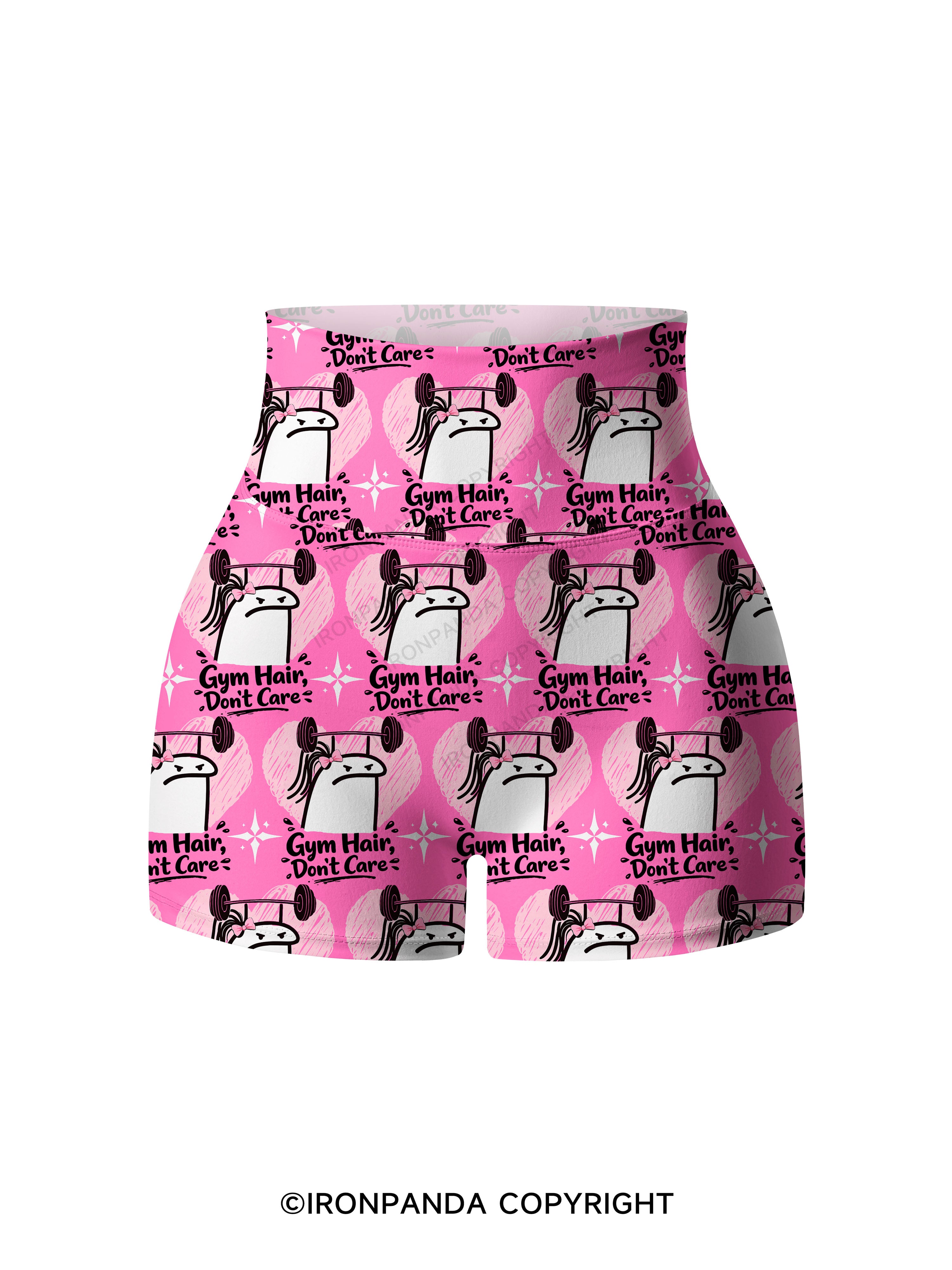 Gym Hair Don't Care Printed Yoga Shorts