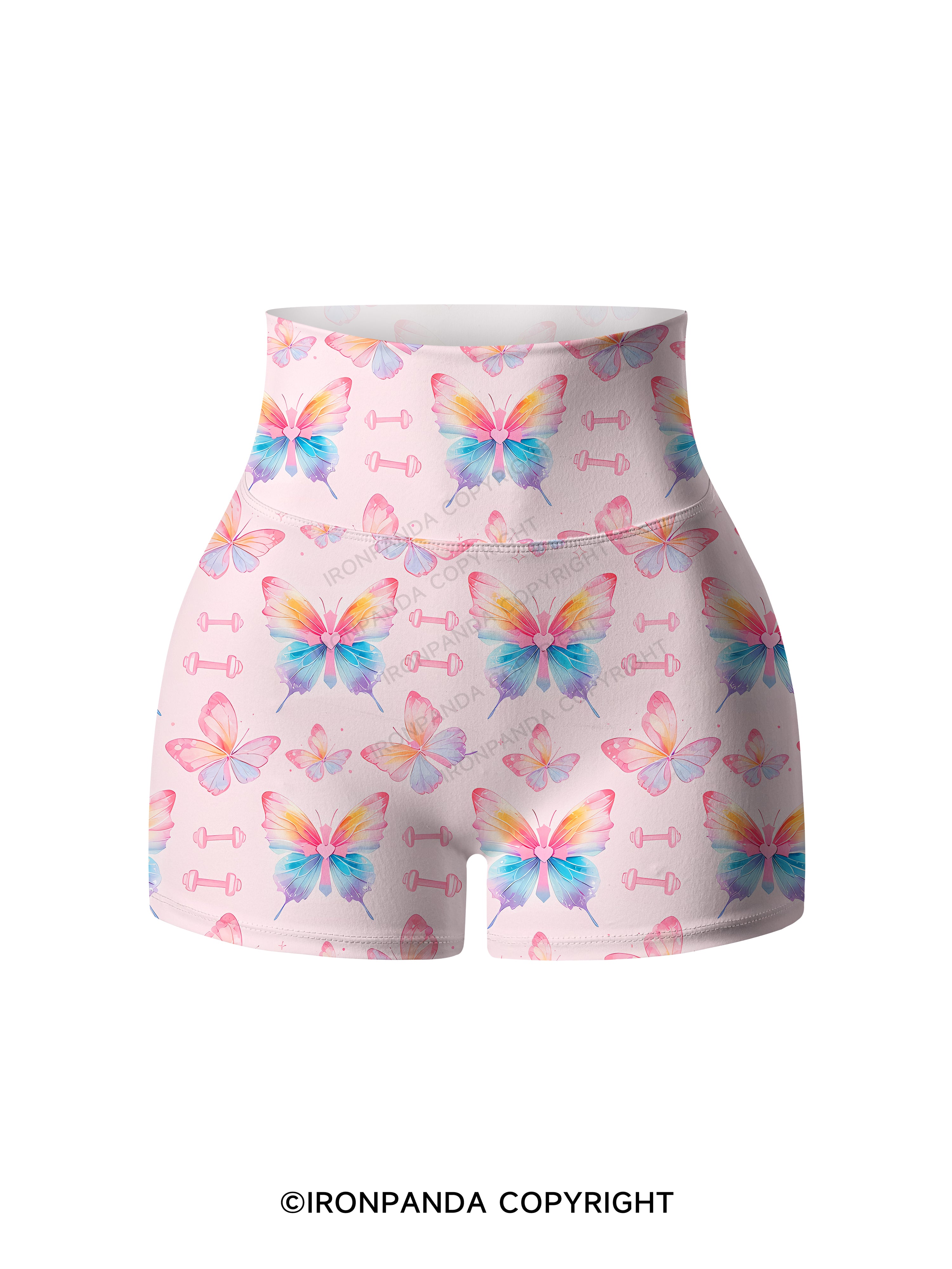 Coquette Butterfly Lifts Printed Yoga Shorts