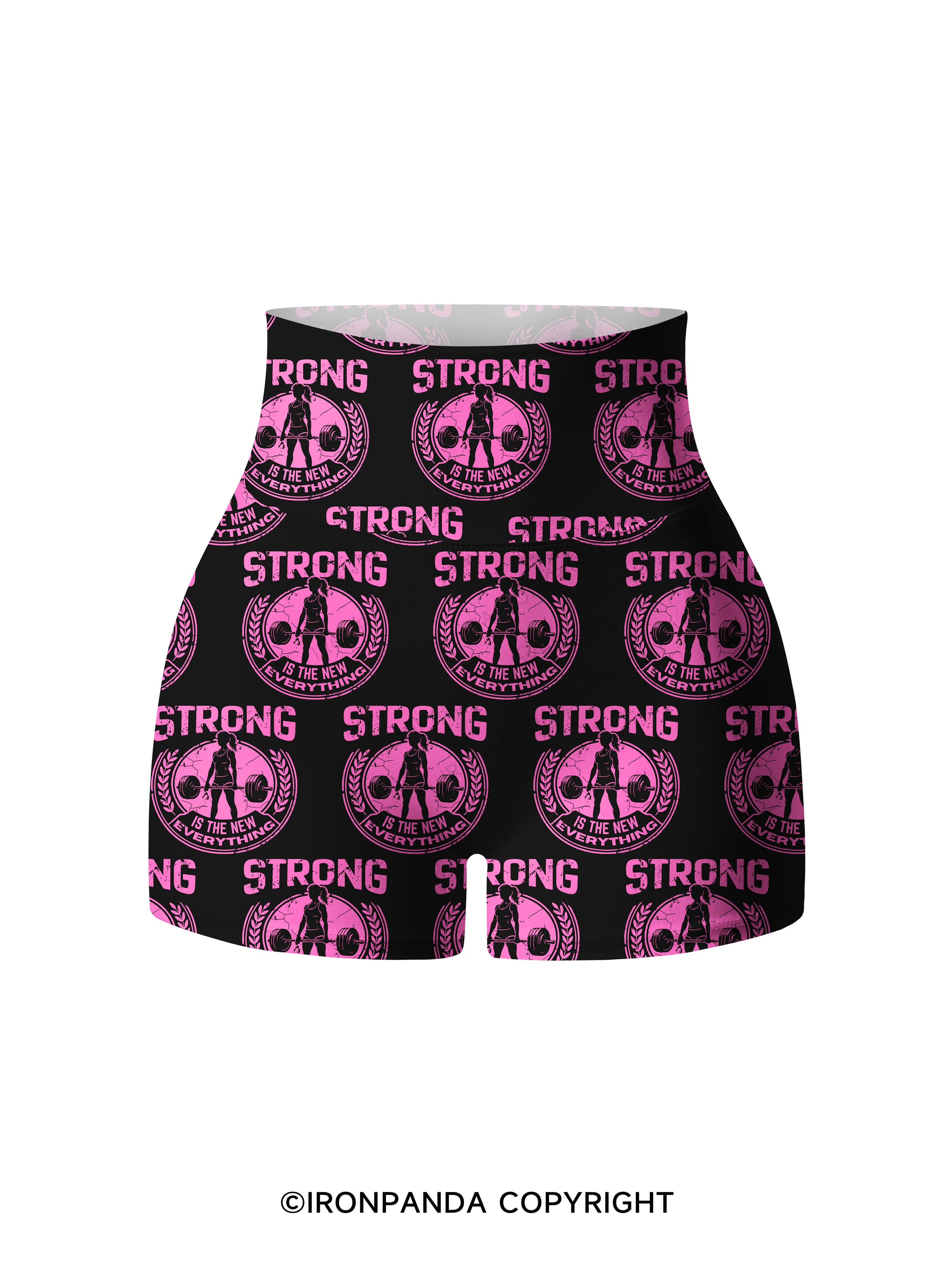 S-T-R-O-N-G Printed Yoga Shorts